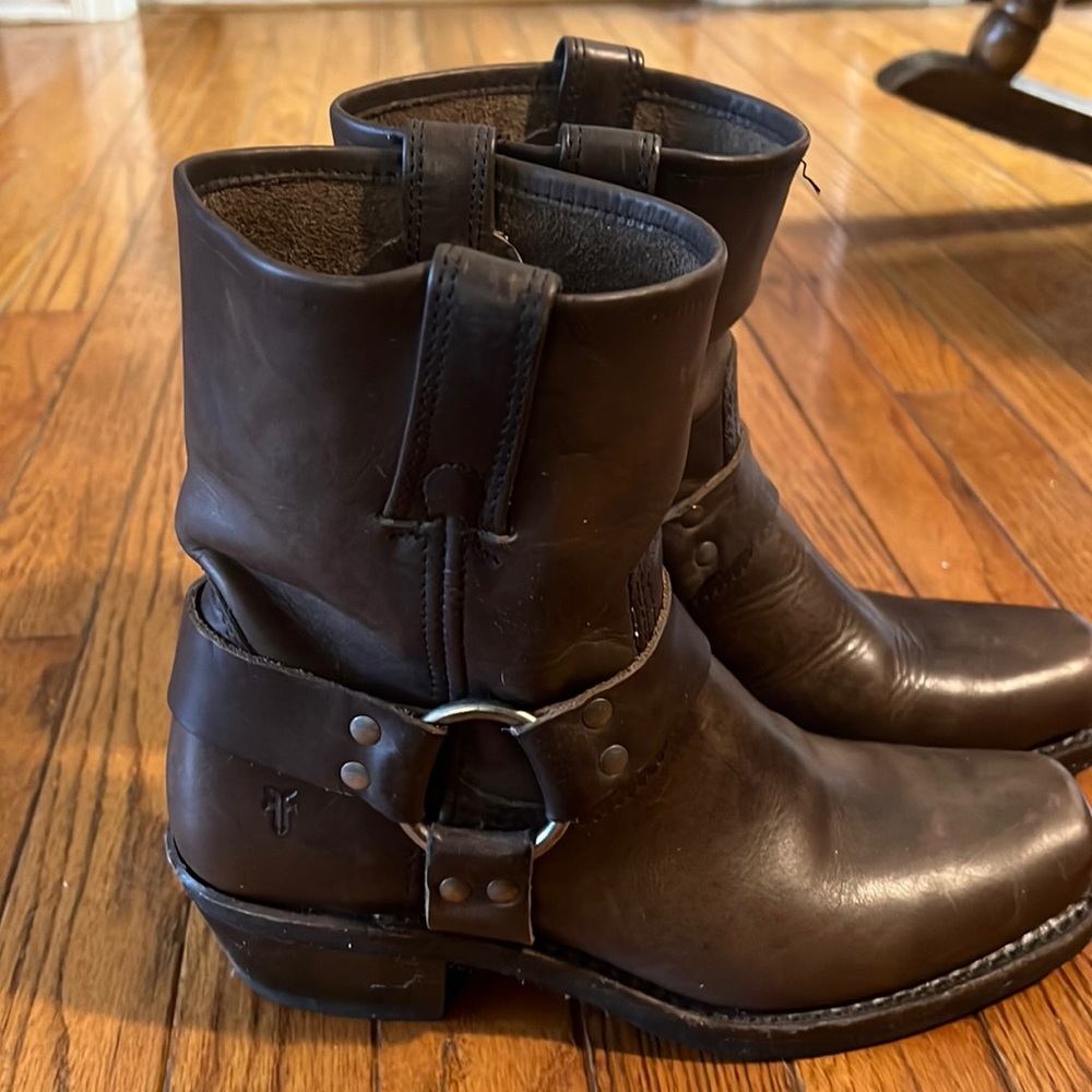 Frye Harness Boots Tan Leather